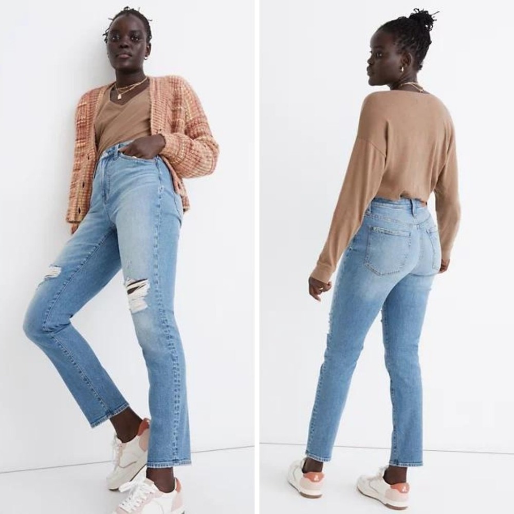 Madewell The Curvy Perfect Vintage Jean Women's 24 Blue Distressed High Rise